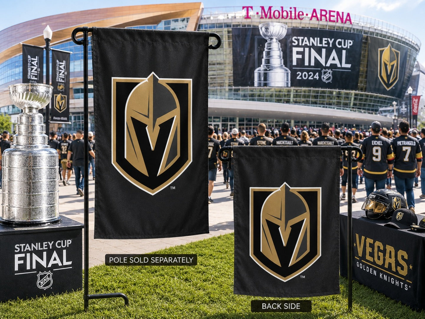 Vegas Golden Knights 2 Sided Embroidered Garden Flag