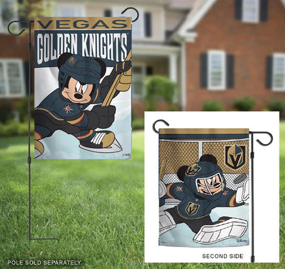 Vegas Golden Knights Mickey Mouse 2 Sided Garden Flag