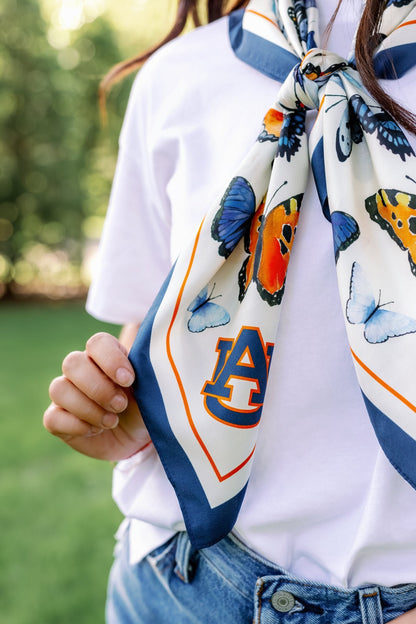 Auburn University - Butterfly Square Silk Scarf