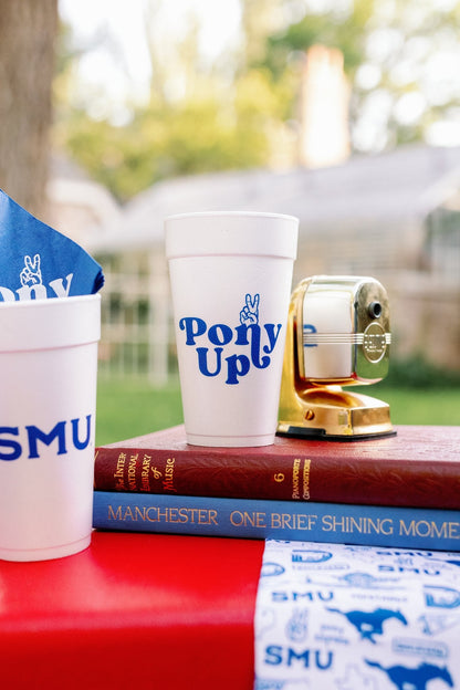 Southern Methodist University (SMU) - 20 oz Styrofoam Cups, Set of 8