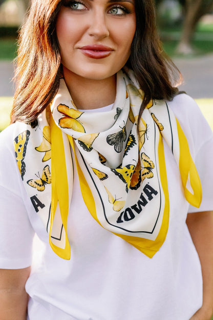 The University of Iowa - Butterfly Square Silk Scarf