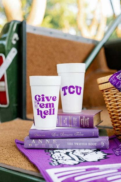 Texas Christian University (TCU) - 20 oz Styrofoam Cups, Set of 8