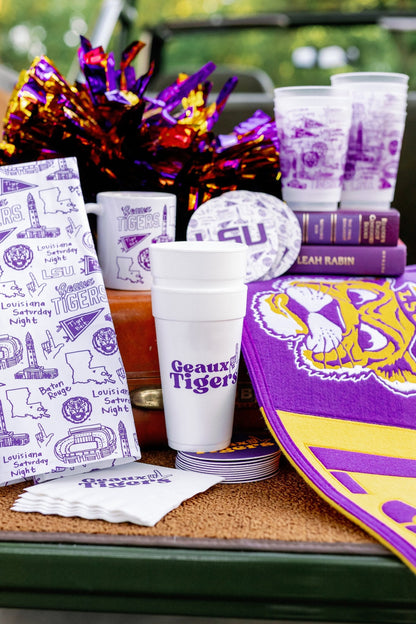 Louisiana State University (LSU) - 20 oz Styrofoam Cups, Set of 8