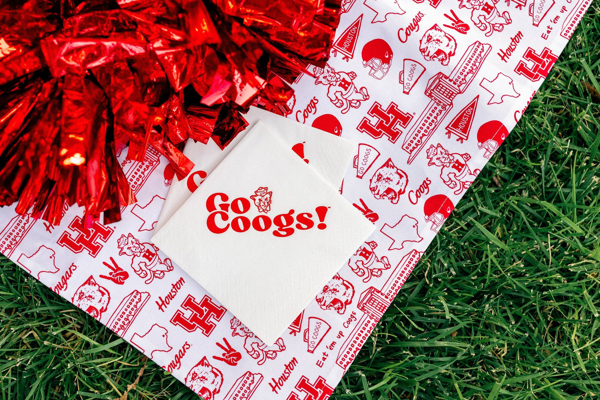 The University of Houston - White 3-Ply Cocktail Napkins, Set of 25