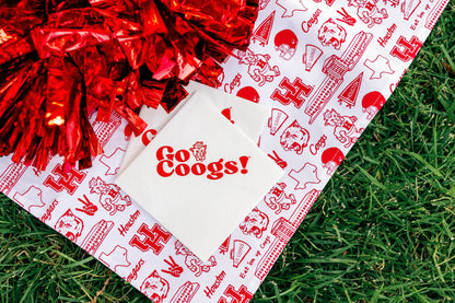 The University of Houston - White 3-Ply Cocktail Napkins, Set of 25