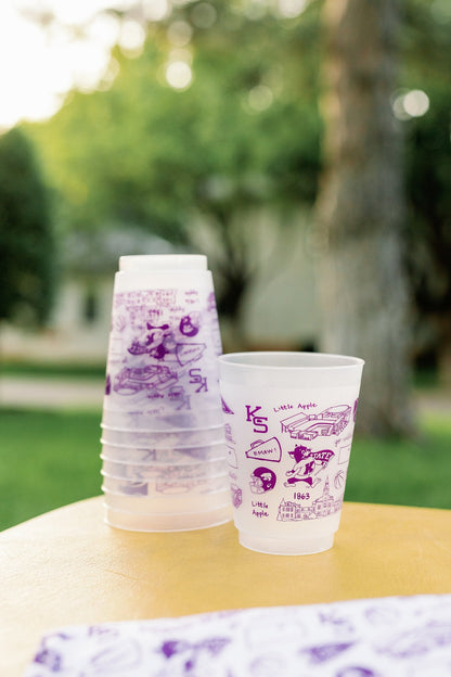 Kansas State University (K-State) - Shatterproof Cups, Set of 8