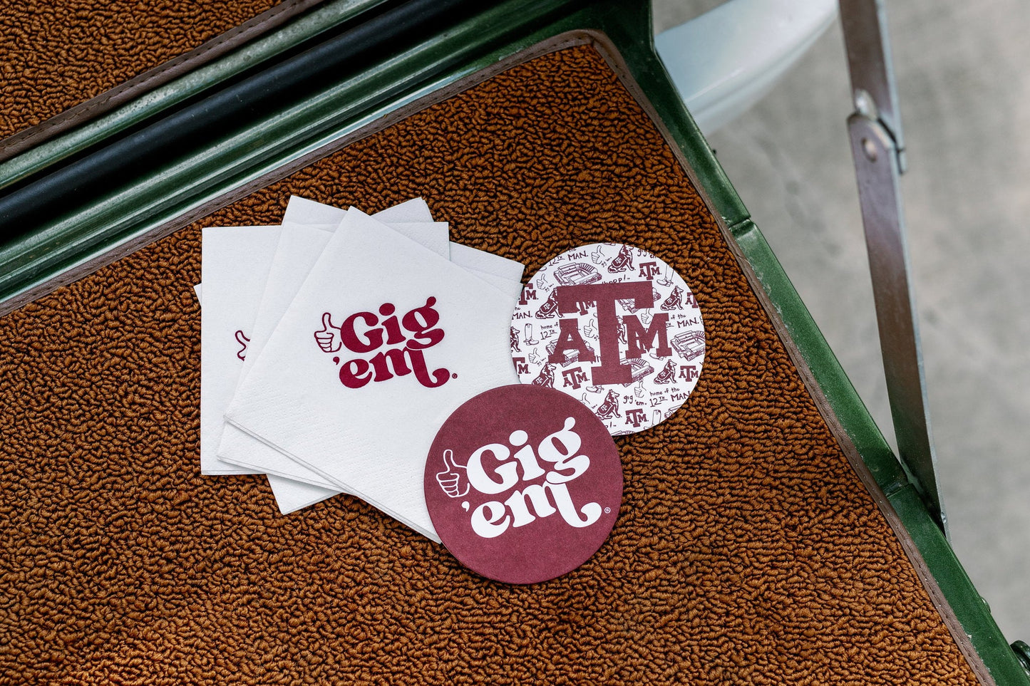 Texas A&M White 3 ply Napkins Set of 25