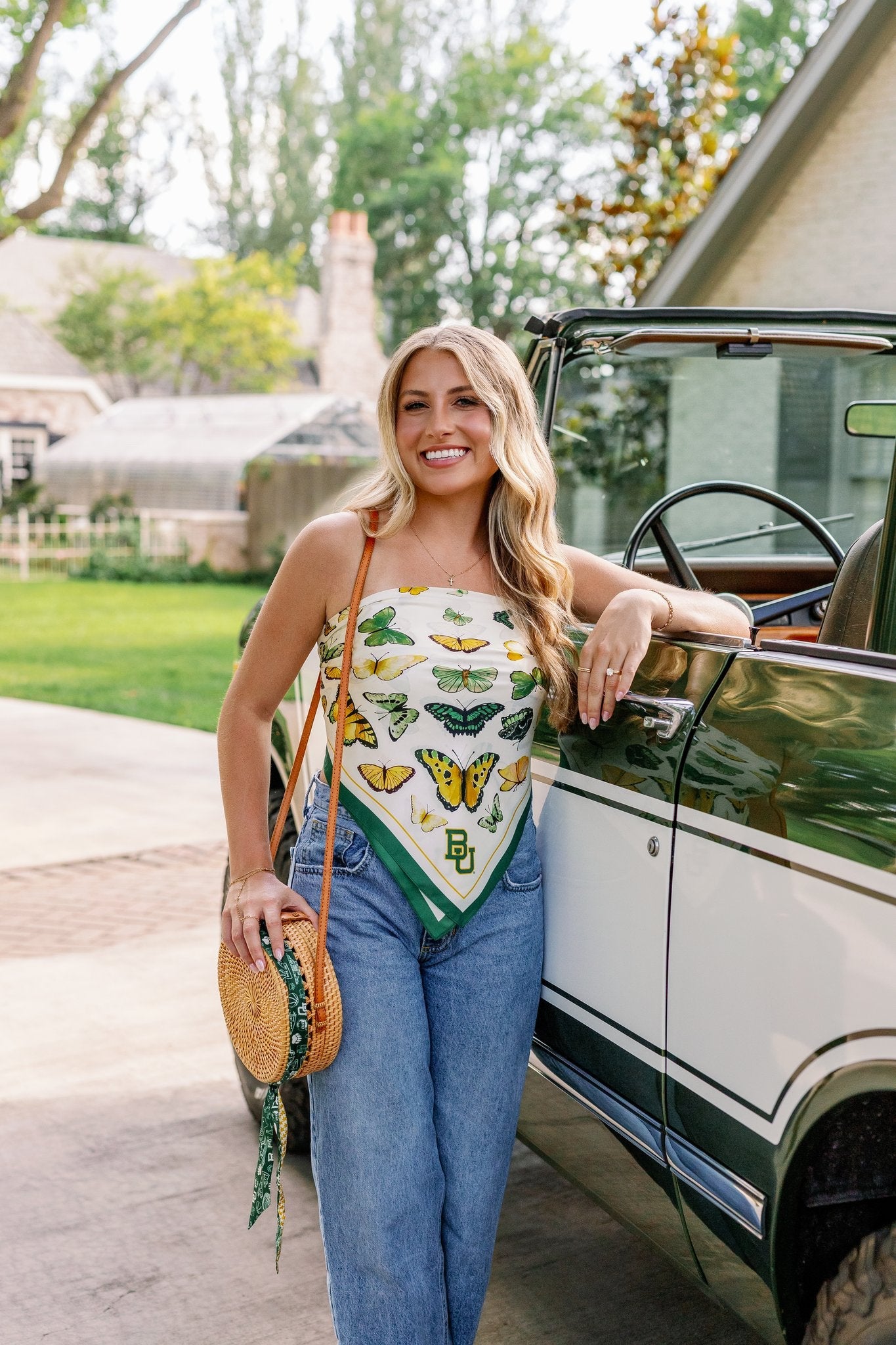 Baylor Square Silk Scarf