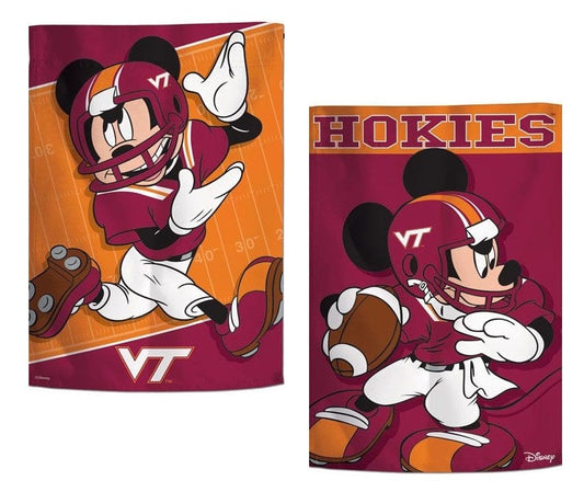 Virginia Tech Hokies Garden Flag 2 Sided Mickey Mouse