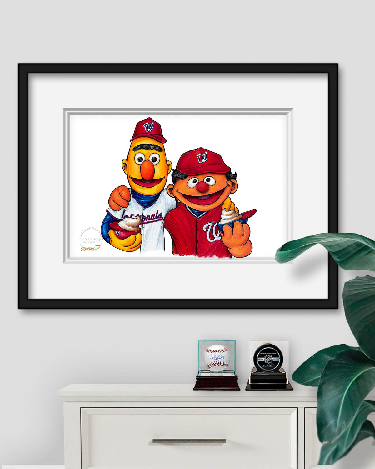 Bert and Ernie x MLB Nationals Limited Edition Art Print