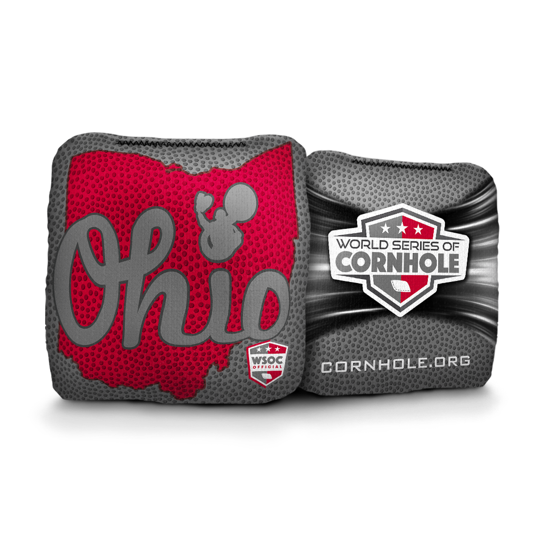 Ohio State Buckeyes Script Light Red - 6 Inch WSOC Official Pro Cornhole Bags
