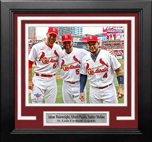 Adam Wainwright, Albert Pujols, & Yadier Molina St. Louis Cardinals 8" x 10" Framed Baseball Photo