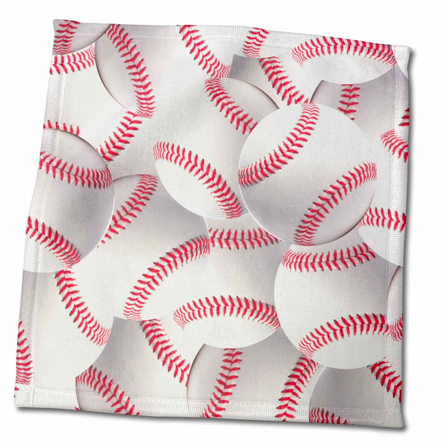 3dRose Baseball Pattern - White and red Balls - Base Ball Sport - Sporty -... - Towels (twl-161323)