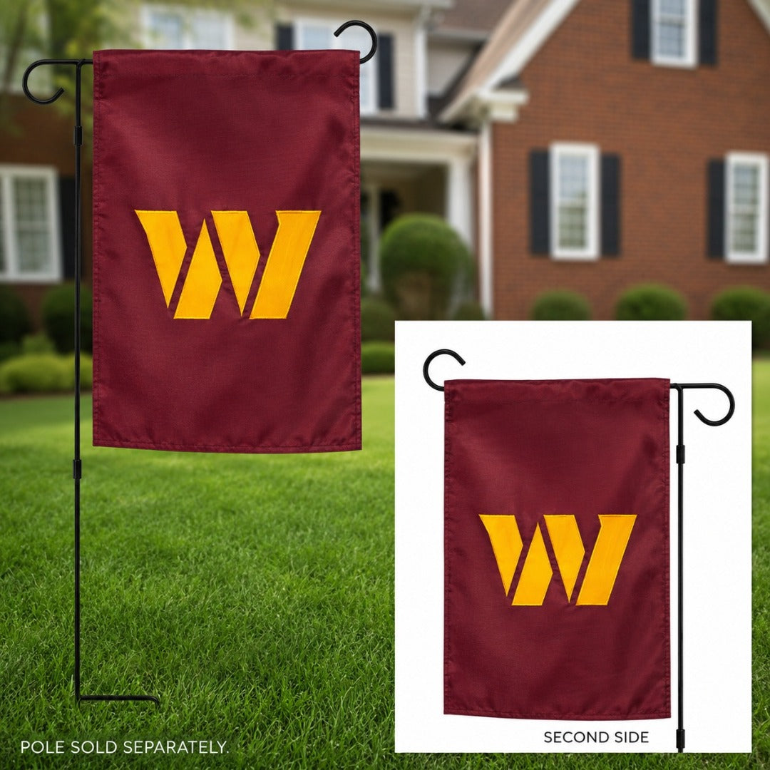 Washington Commanders 2 Sided Applique Logo Garden Flag