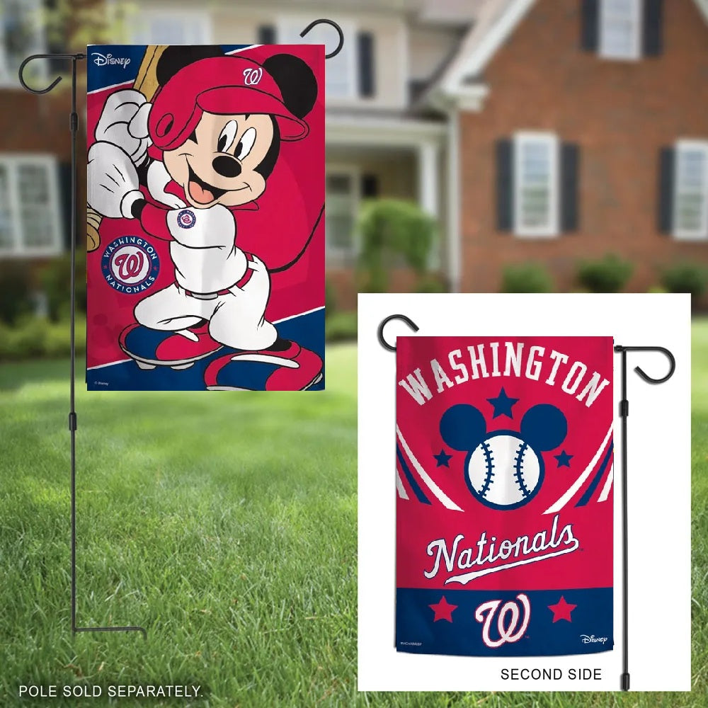 Washington Nationals Garden Flag 2 Sided Mickey Mouse