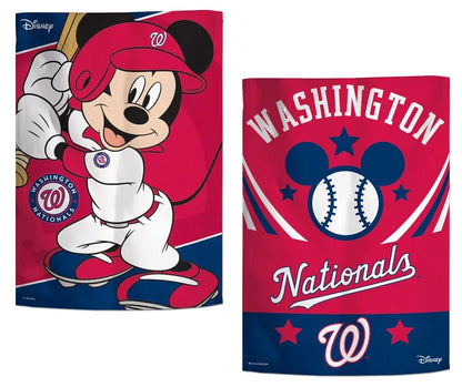 Washington Nationals Garden Flag 2 Sided Mickey Mouse