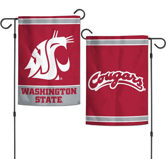 Washington State Garden Flag 2 Sided Cougars logo