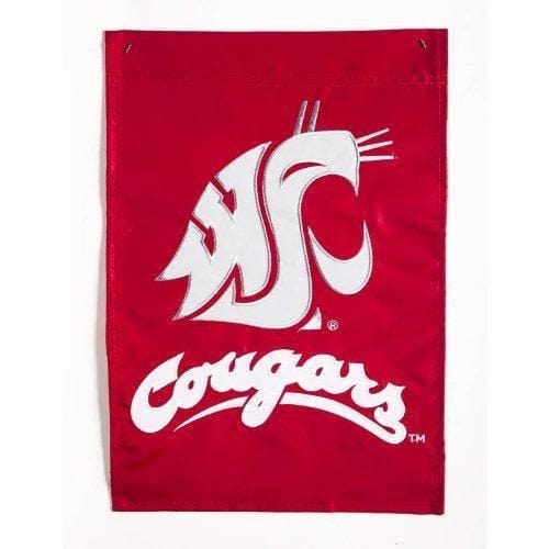 Washington State University Cougars Garden Flag 2 Sided Applique