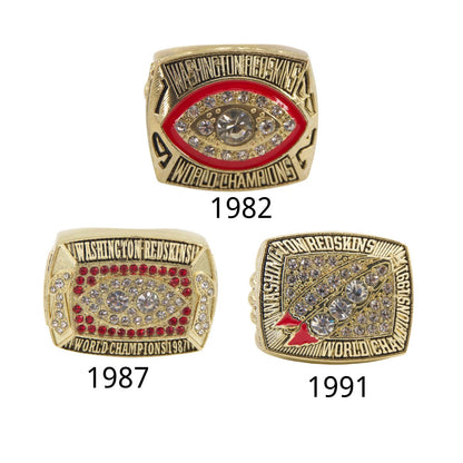 Washington Football Championship Ring Set – Collectible Rings 1982, 1987, 1991