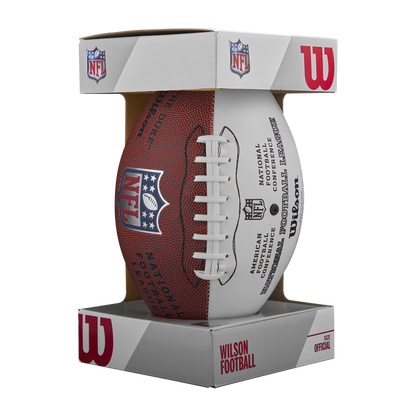 WILSON - F1192 3 WHITE / 1 BROWN PANEL -NFL AUTOGRAPH EDITION FOOTBALL - THE DUKE