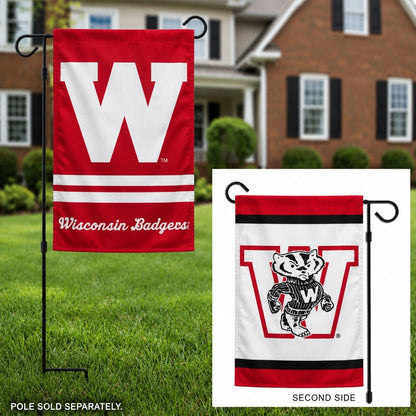 Wisconsin Badgers 2-Sided Garden Flag Vintage