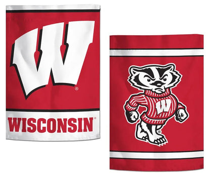 Wisconsin Badgers Garden Flag 2 Sided Bucky