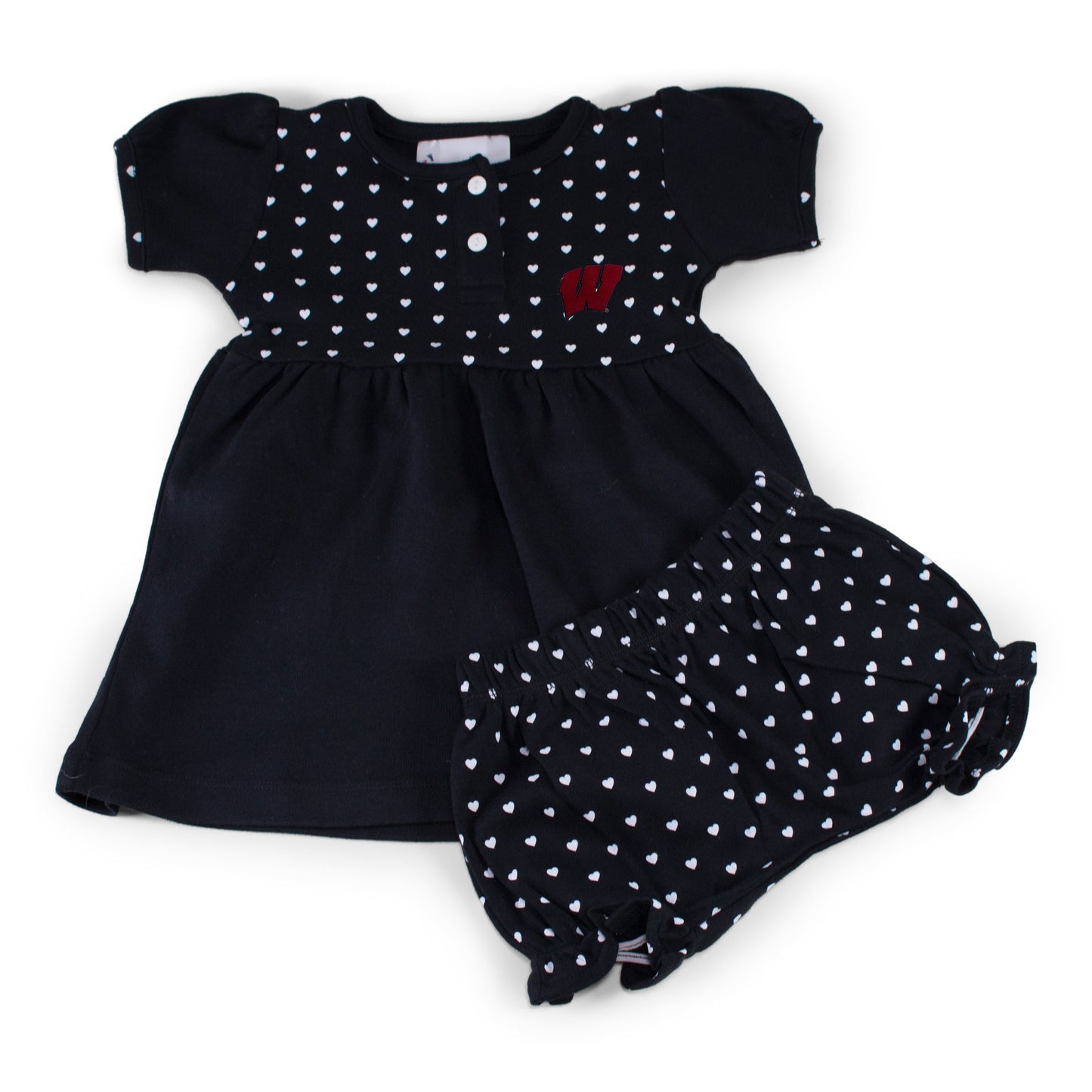 Wisconsin Girl's Heart Dress with Bloomers