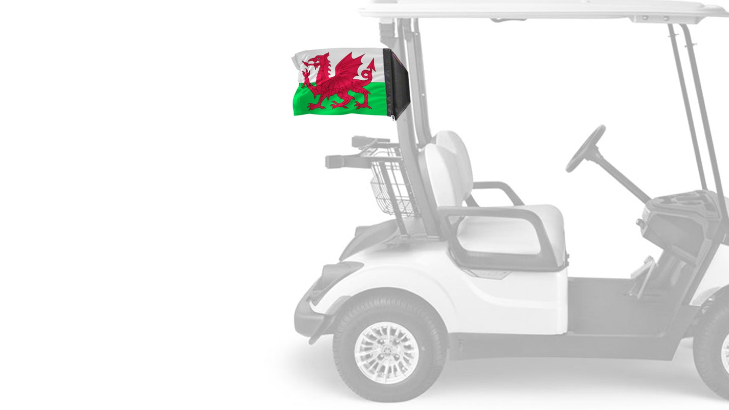 Wales 12"x18" Forever Wave Flag for Golf Carts