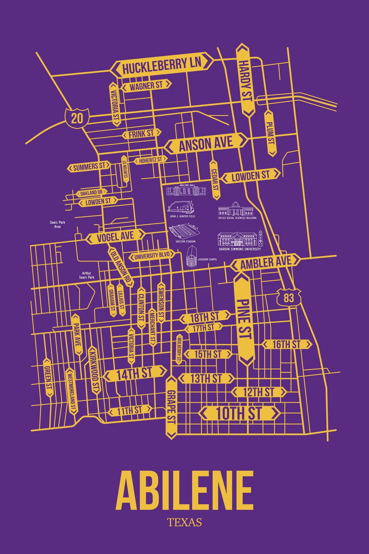 Abilene, Texas street map