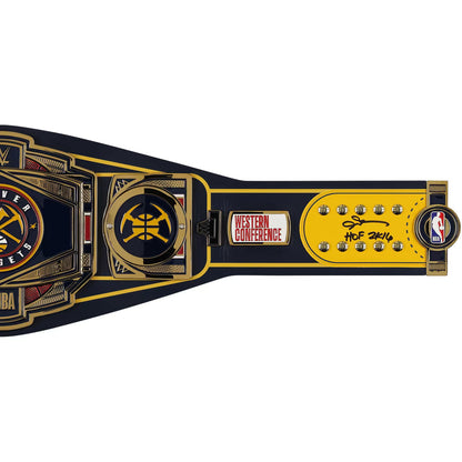 Allen Iverson & Carmelo Anthony Denver Nuggets Autographed Fanatics Authentic WWE Replica Title Belt with Hall of Fame Inscriptions