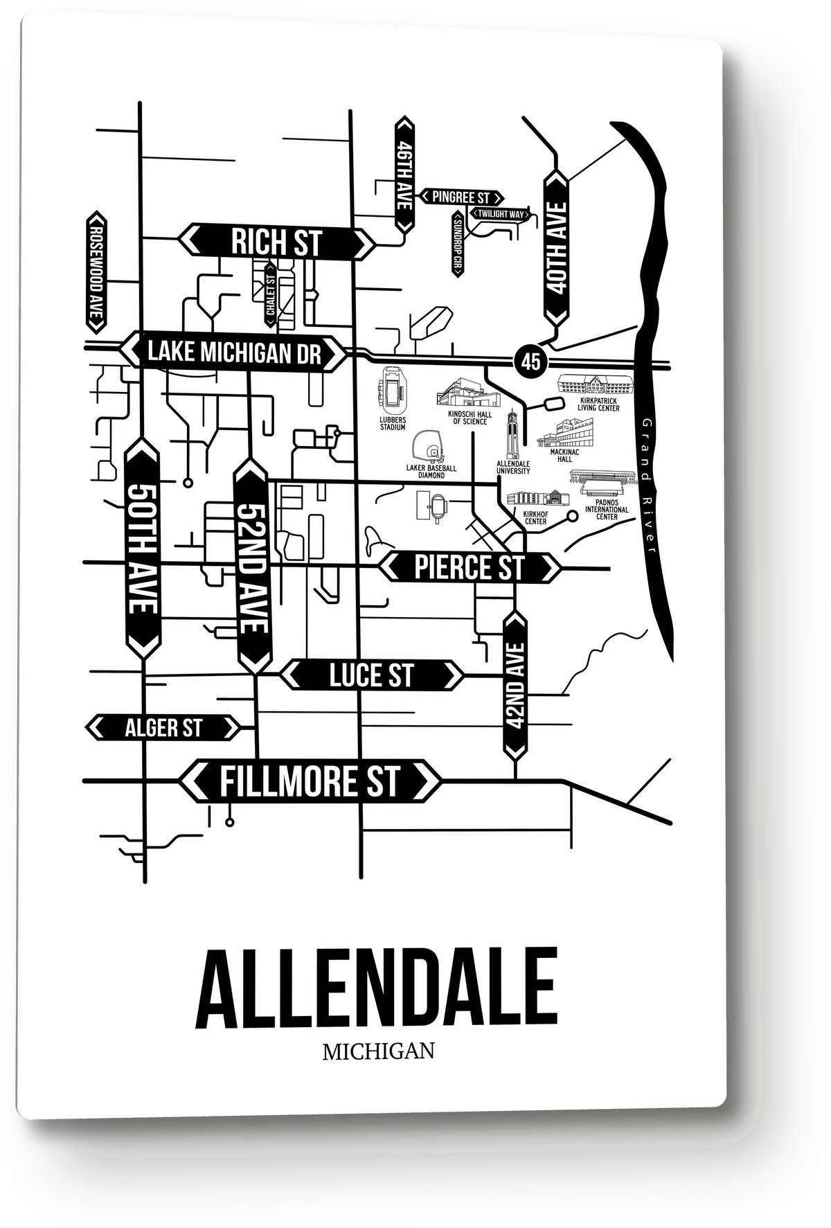Allendale, Michigan street map