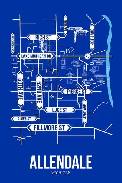 Allendale, Michigan street map