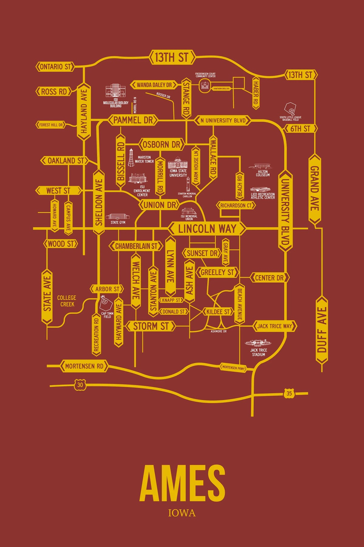 Ames, Iowa street map