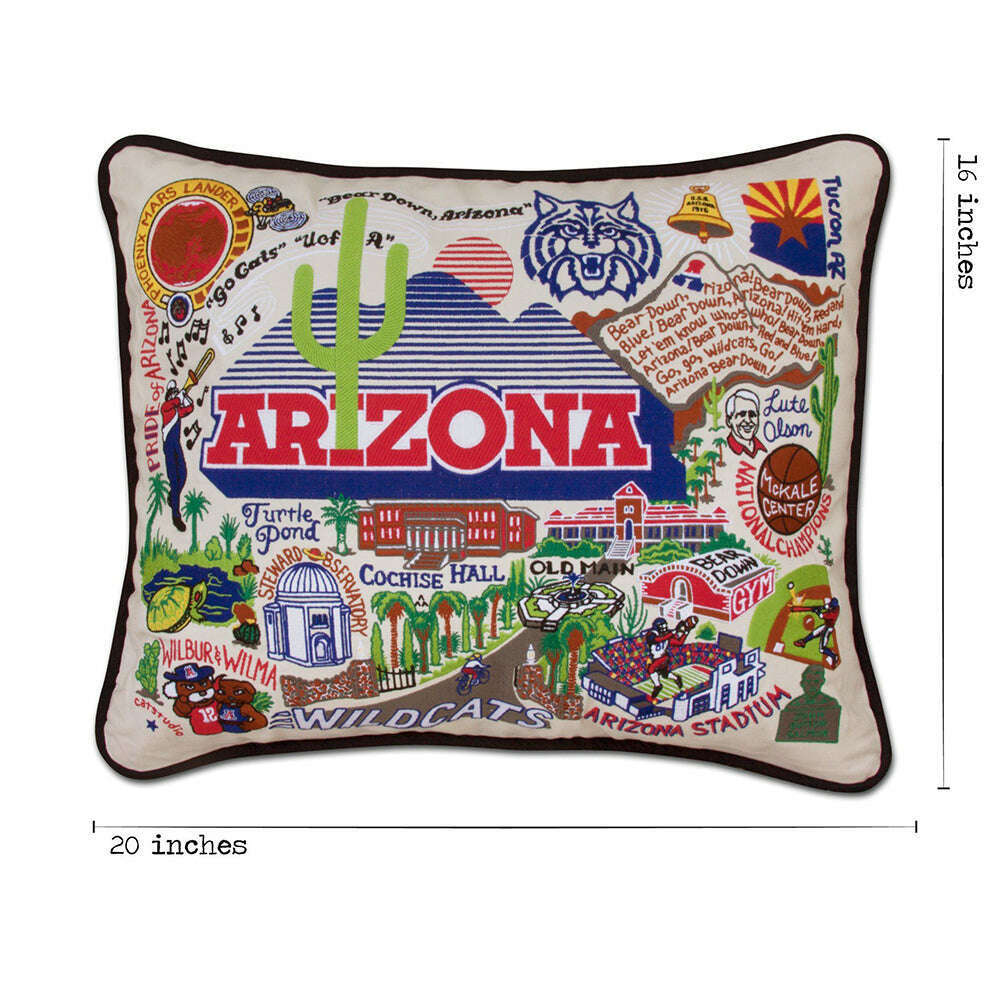 Arizona, University of Collegiate Hand-Embroidered Pillow