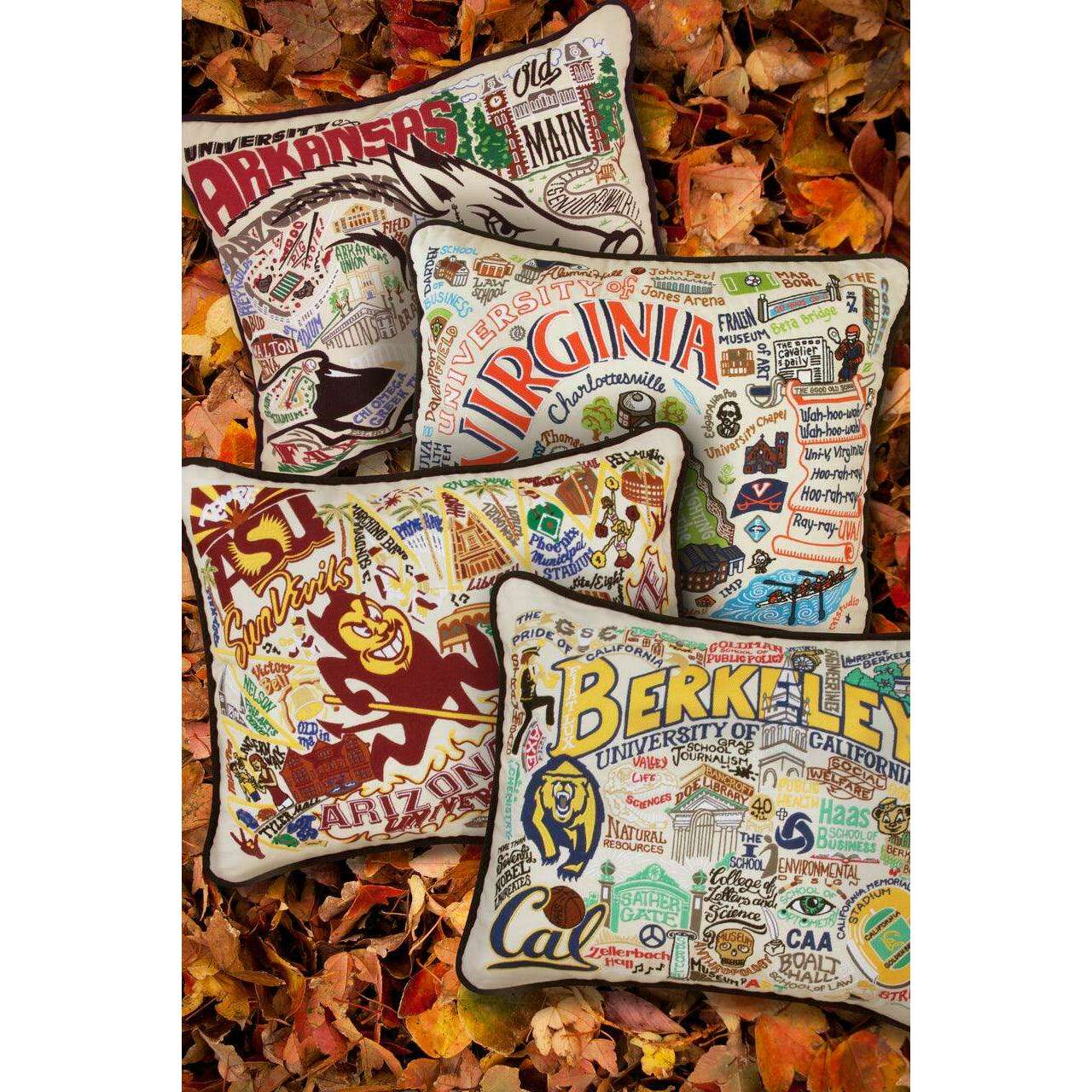 Arkansas, University of Collegiate Hand-Embroidered Pillow