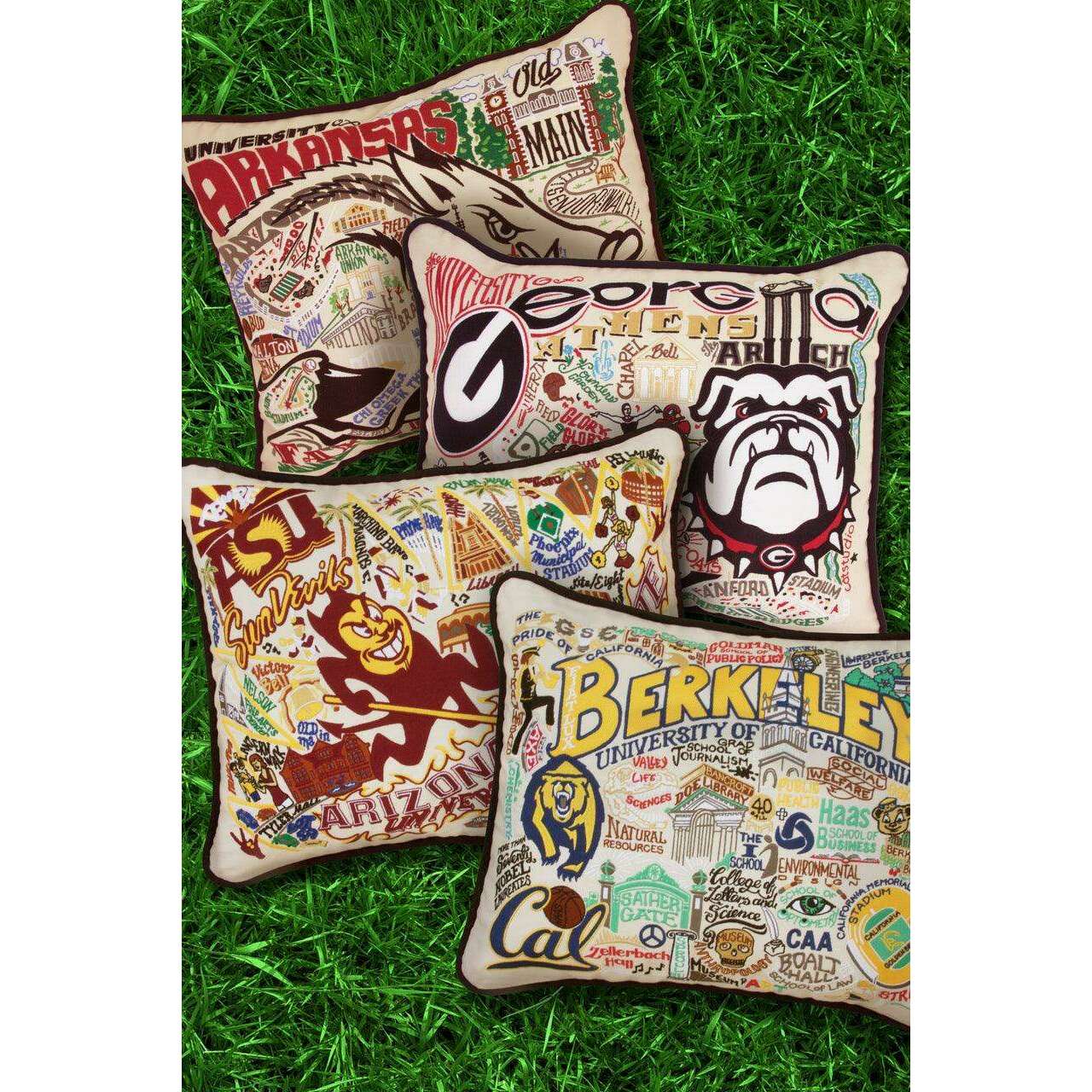 Arkansas, University of Collegiate Hand-Embroidered Pillow