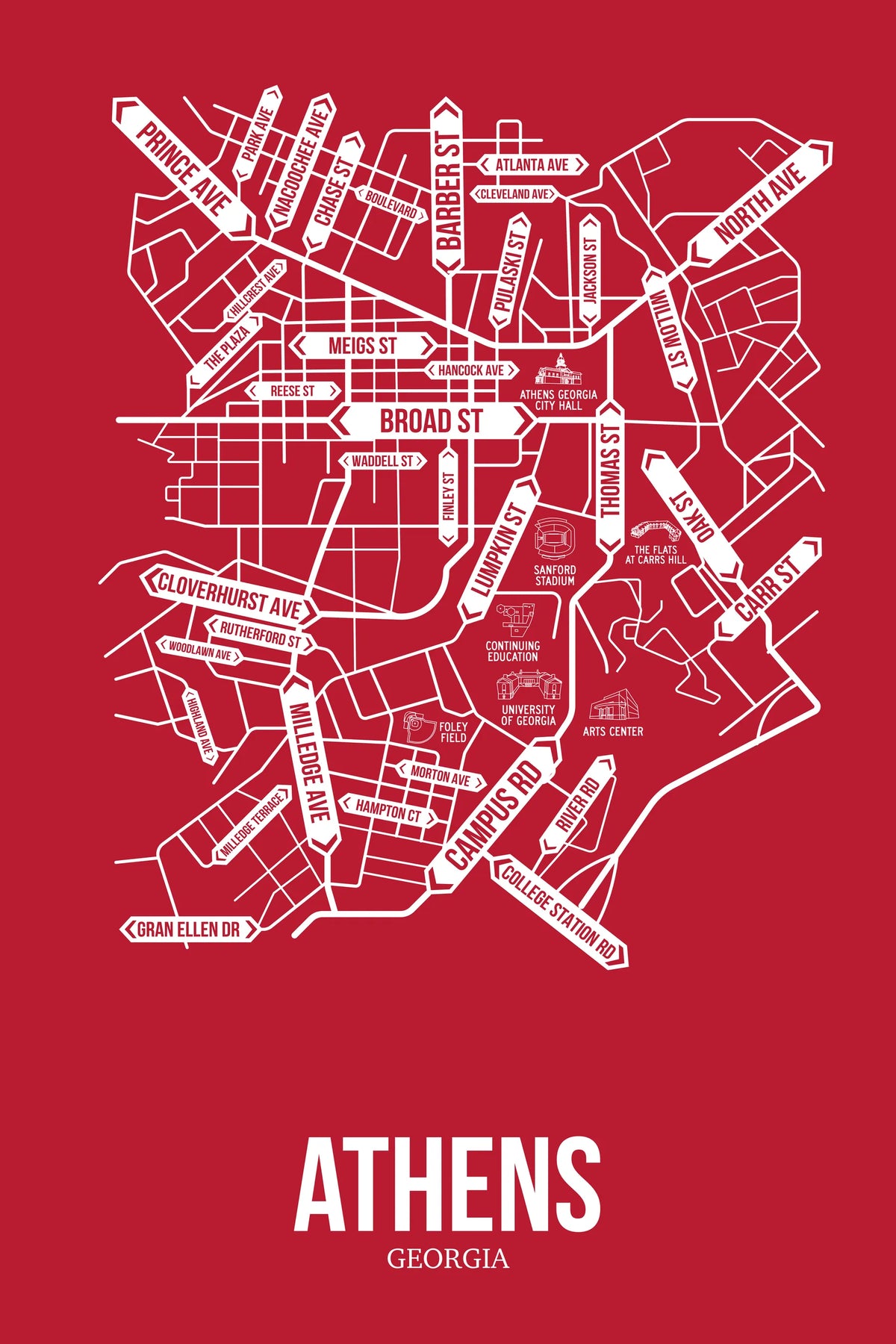 Athens, Georgia street map