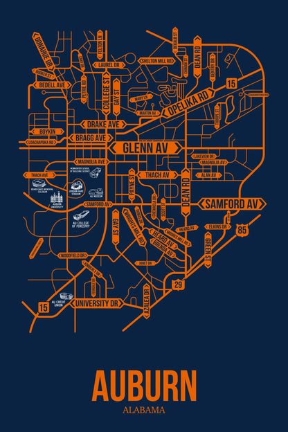 Auburn, Alabama street map