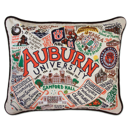 Auburn University Collegiate Hand-Embroidered Pillow