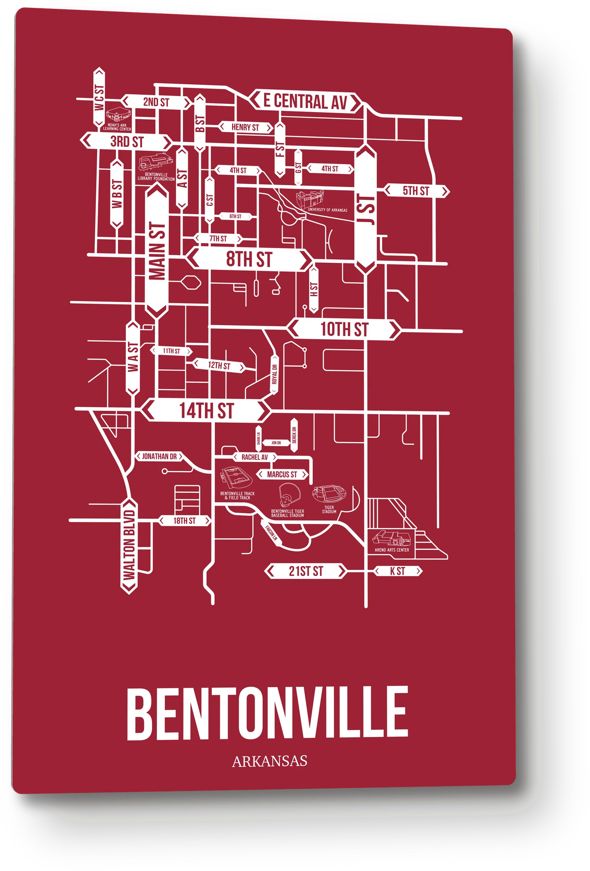 Bentonville, Arkansas street map