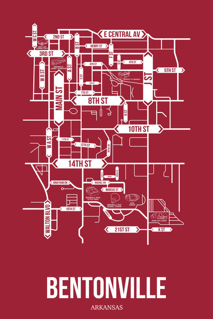 Bentonville, Arkansas street map