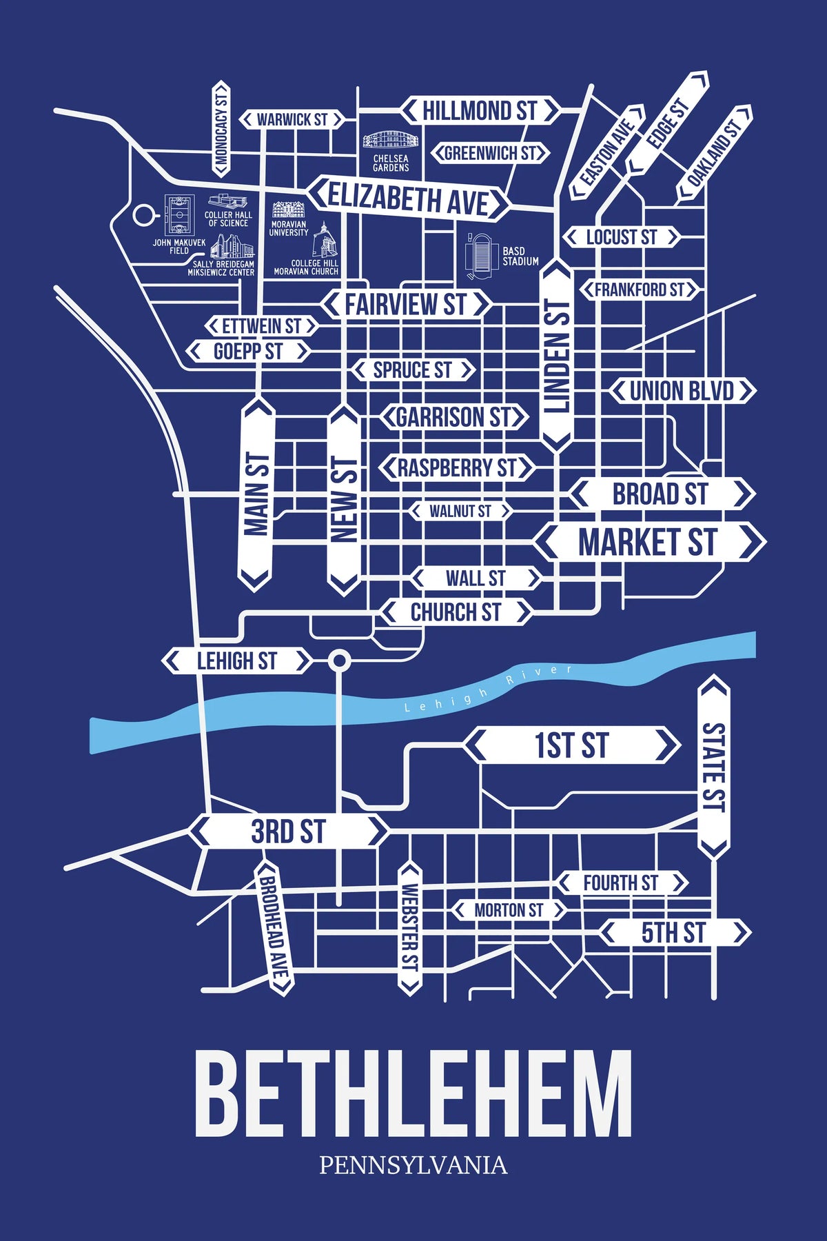 Bethlehem, Pennsylvania street map