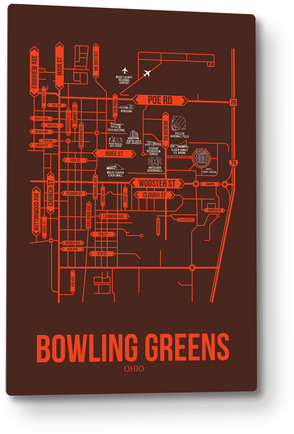 Bowling Green, Ohio street map