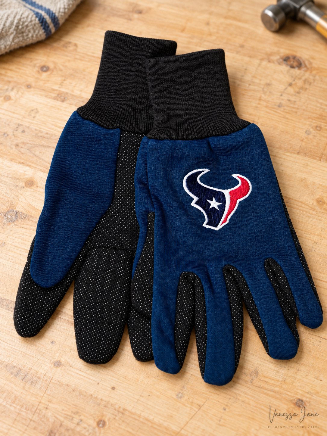 NFL Houston Texans Two-Tone Utility Gloves Blue One Size