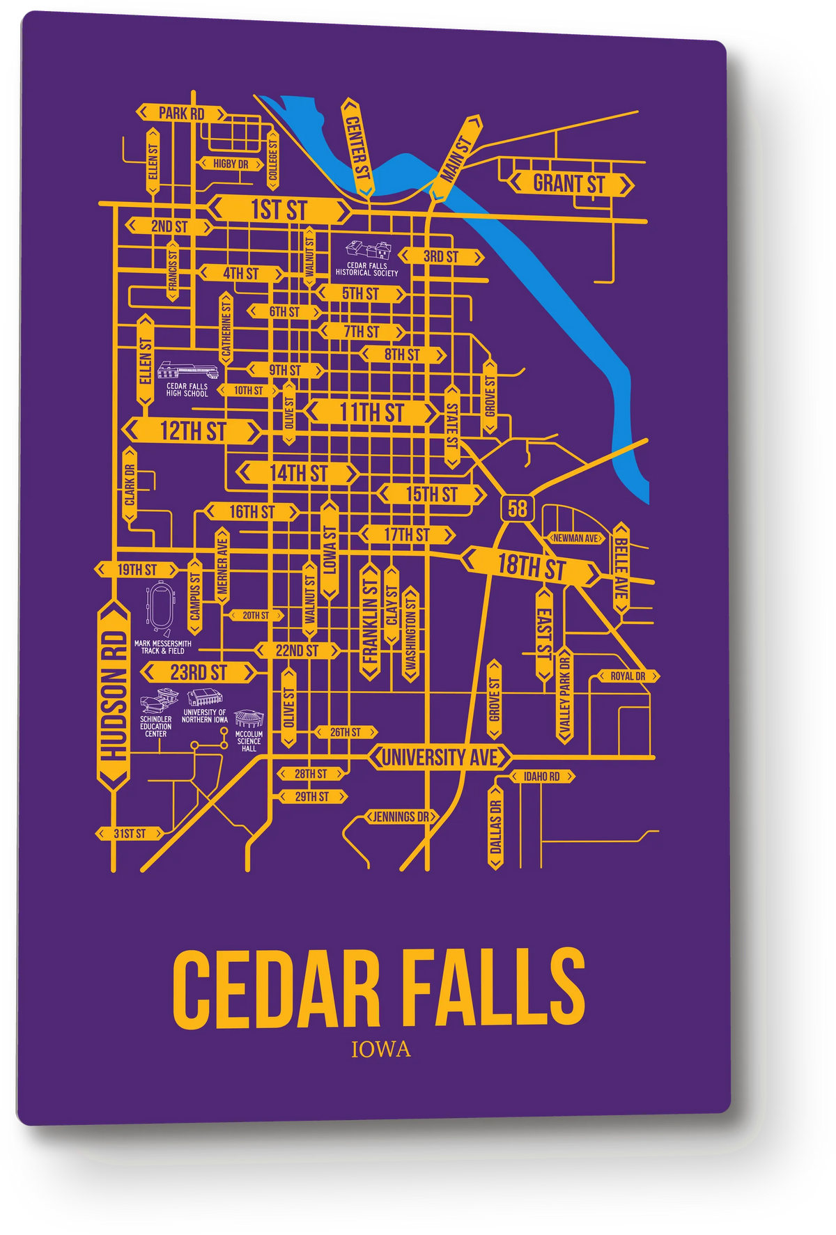 Cedar Falls, Iowa street map