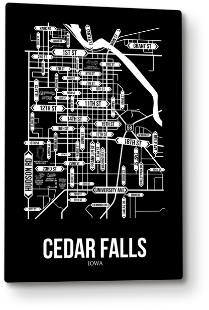Cedar Falls, Iowa street map