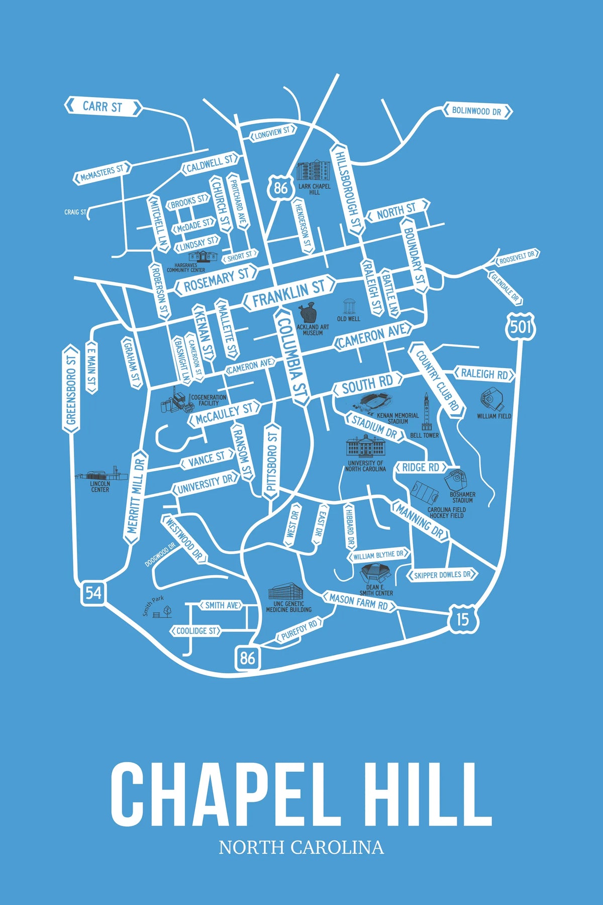 Chapel Hill, North Carolina street map