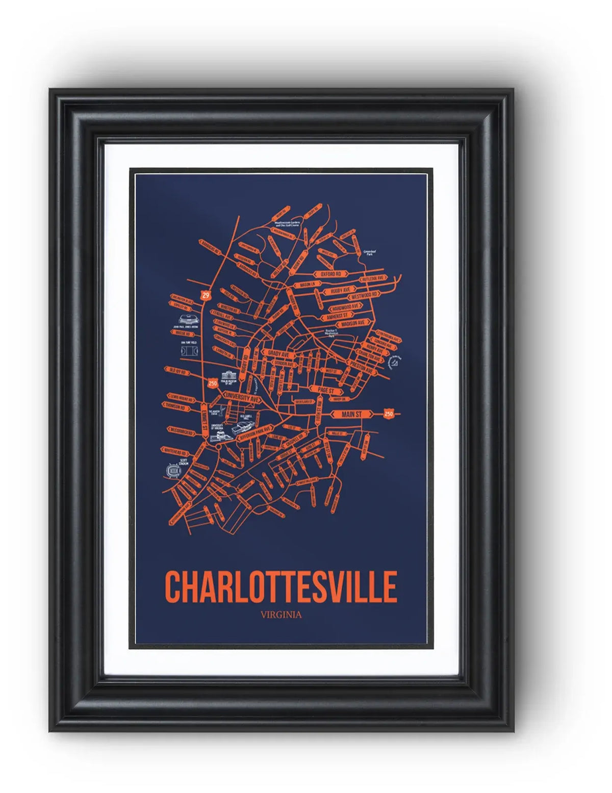 Charlottesville, Virginia street map