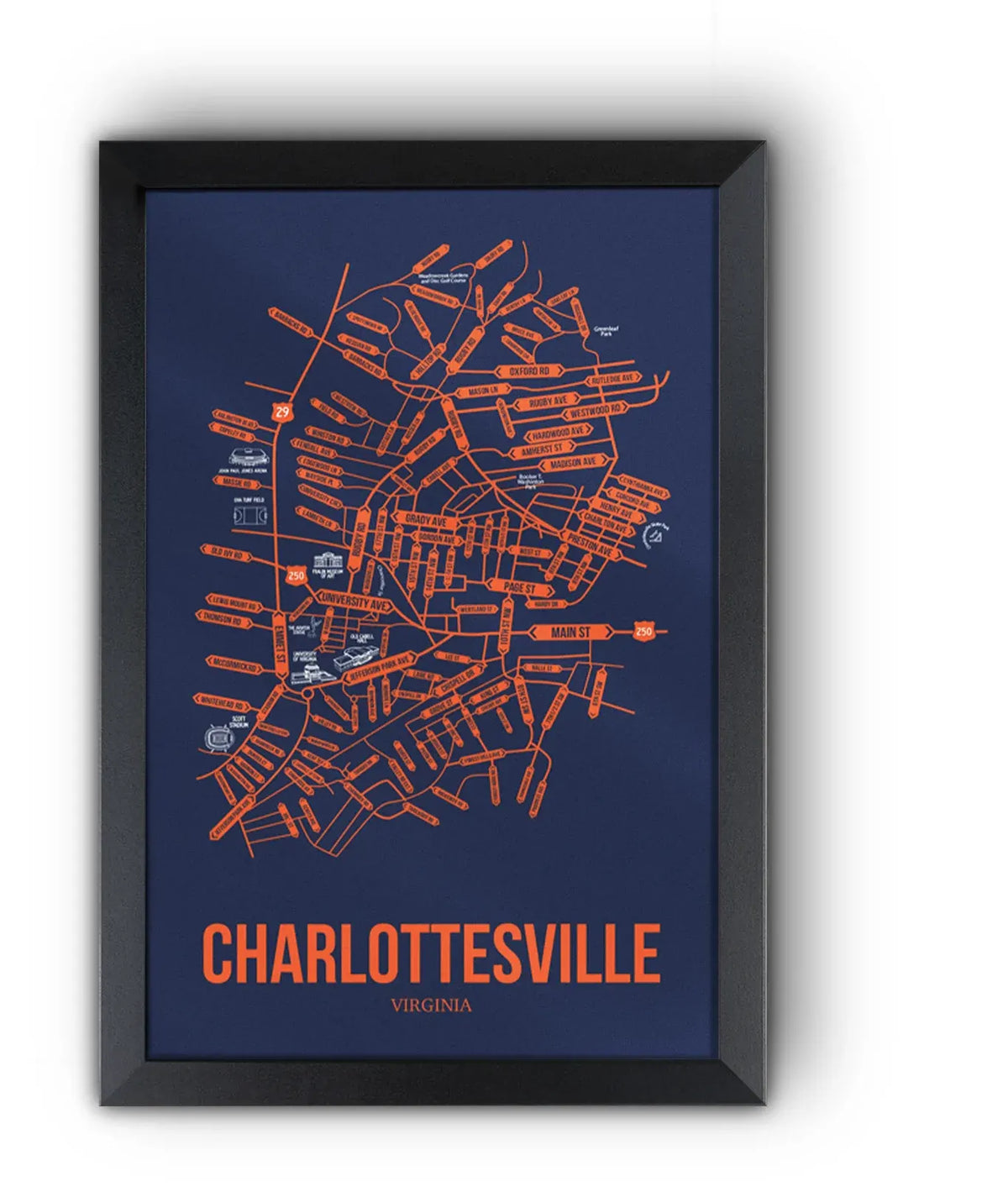 Charlottesville, Virginia street map