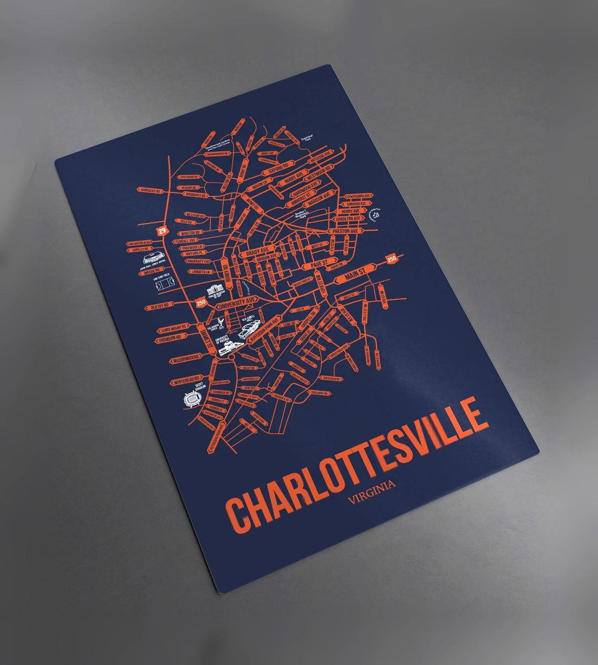 Charlottesville, Virginia street map